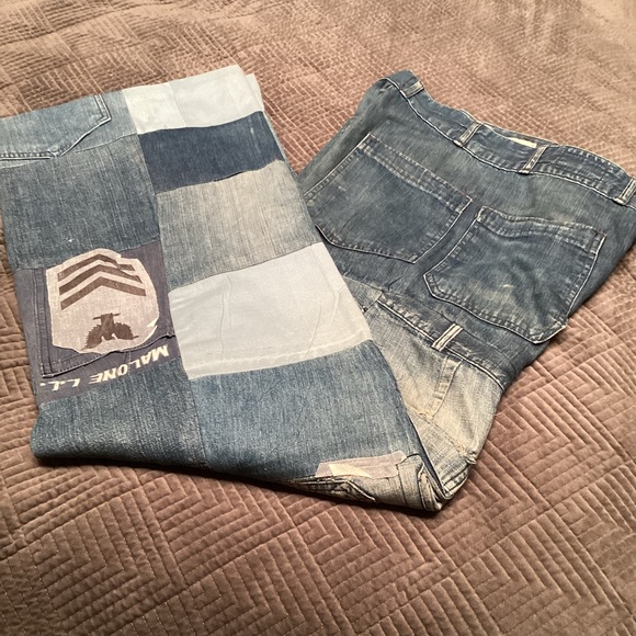 Other - Circa 1976 distressed custom made patchwork navy dungarees, see pictures